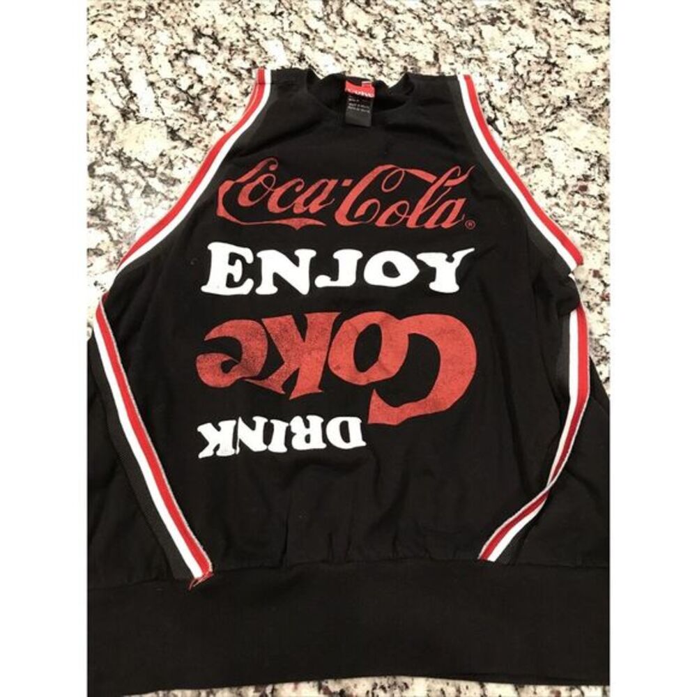 Coca-Cola Mens Size M Tank Top Black‎ Logo Retro Style Enjoy Coke